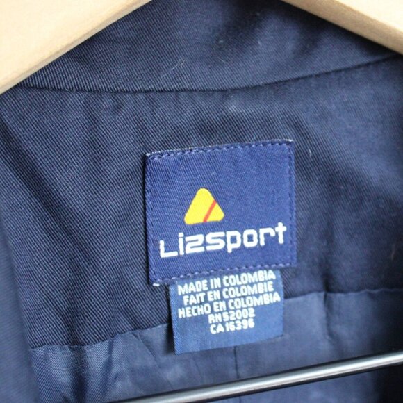 Liz Claiborne Women's VTG Navy Blue Two Button Gold Sport Jacket Blazer Size 12 - Picture 3 of 8
